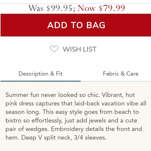 SOFT SURROUNDINGS 2X BONDI DRESS PINK RED CREAM - Picture 4 of 16